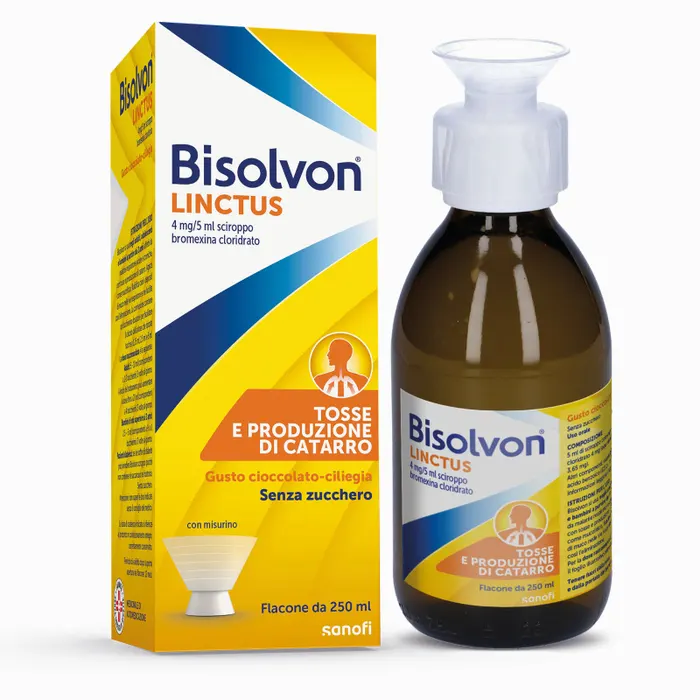 Bisolvon Linctus 4mg 5ml Sciroppo Cioccolato-Ciliegia – 250ml