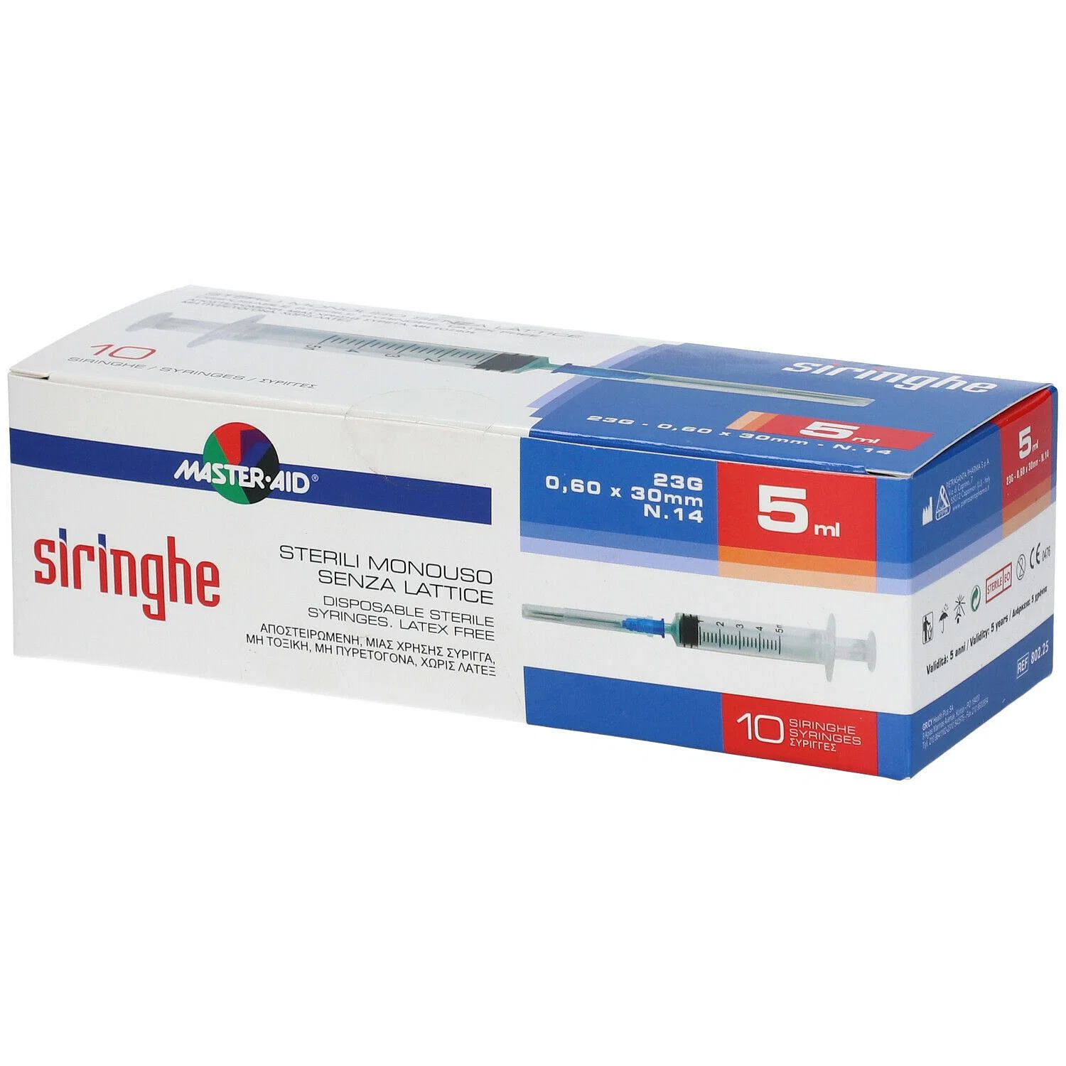 Master-Aid Siringhe 5ml 23G 0,6x30mm – 10 Pezzi