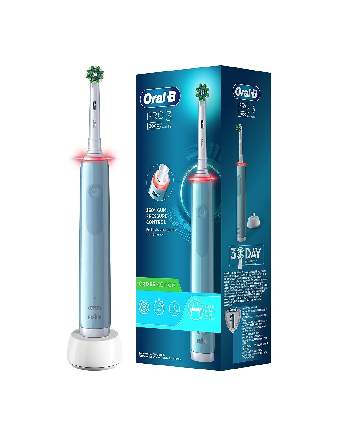 Oral-B – Pro 3 Blu Crossaction Spazzolino Elettrico