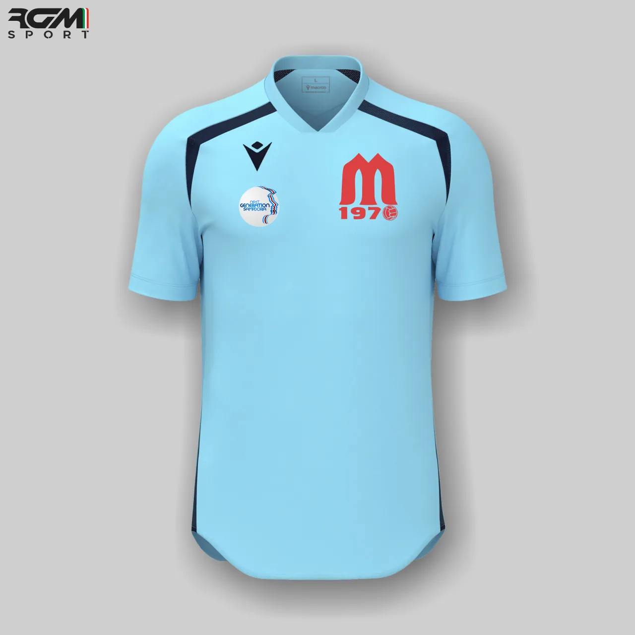 T-shirt Rappresentanza Macron WYRM Celeste/Blu – A.S.D. Polisportiva Madonnetta